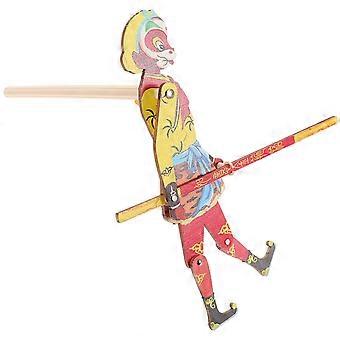Vintage Chinesisches Schattenpuppenspiel Spielzeug Handgefertigte hölzerne Affe König Puppe Traditionelles Schattenpuppentheater für Familienunterhaltung