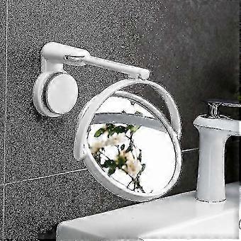 Suction Cup Wall Mounted Bathroom Mirror Wall Hanging Makeup Mirror 360 Adjustable Double Sided Desktop Mirror Tabletop Mirror pxfg