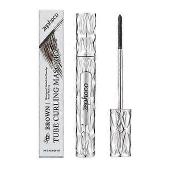 Zephoco The Brown Curvy Long-Lasting Mascara is glad, heeft een gebogen vorm, is licht en natuurlijk, en vlekt niet snel.