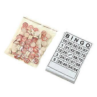 Bingo game, classic bingo cards, vintage wooden bingo game, with 40 bingo number cards and 75 chess pieces.SSZFV