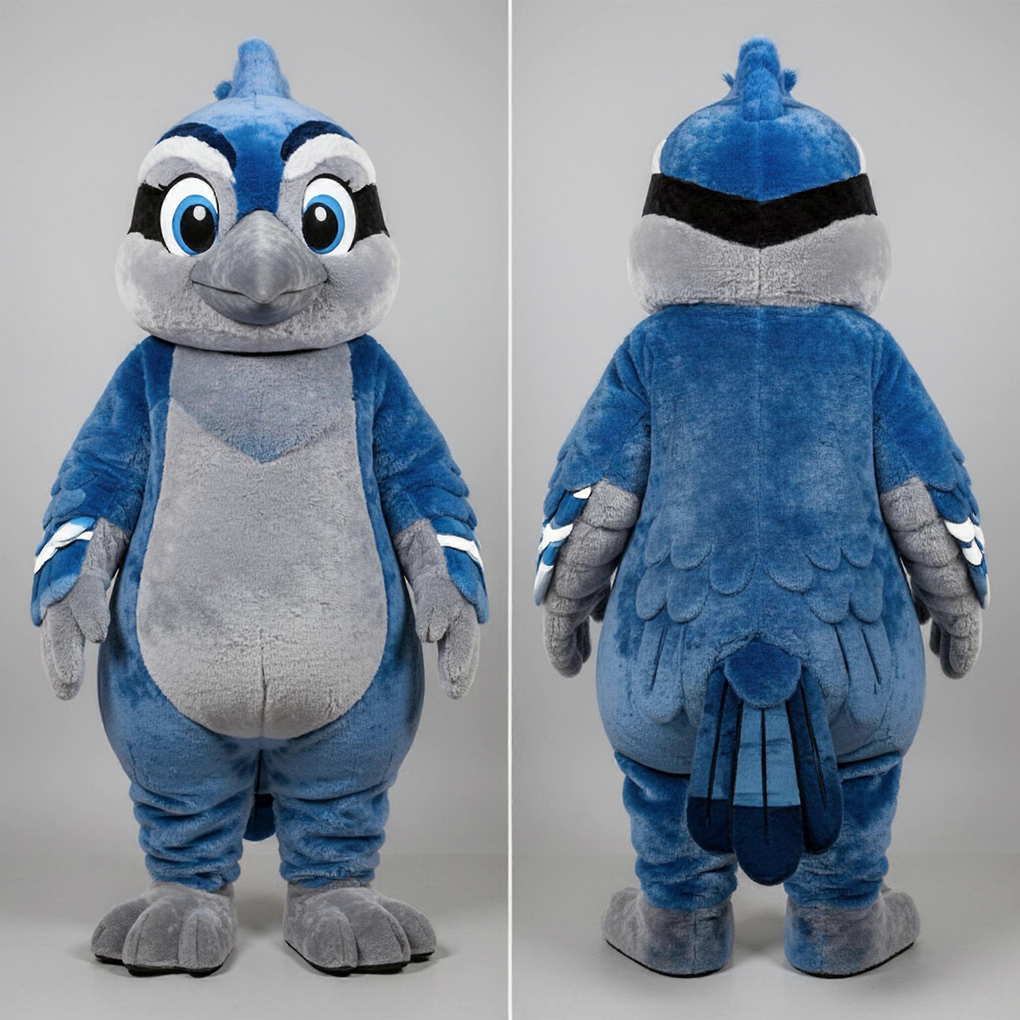 MASTICOT Olive Blue Wide Eyed Blue Jay Mascot