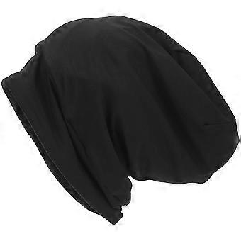 Sleeping Hat Supple Cotton Satin Elastic Nightcap for Hair Protection Black