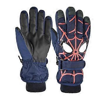 SZTXJ 1 par unisex-skihansker Fortykket slitesterk edderkoppdesign Sykkelhansker Skitilbehør (marineblå mørkeblå)