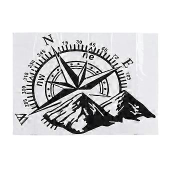 Autocollant de motif de boussole de voiture 48x34cm Décoration de décalque de montagne universel pour le corps de porte de capot de lunette arrière