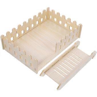 Wooden Hamster Platform with Ladder for Climbing Beige Toy