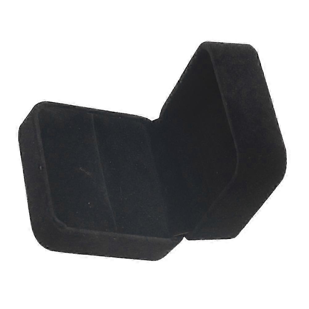 Delicate Black Flannel Ring Box Small