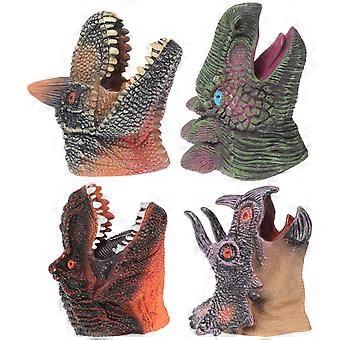 Assorted Color Dinosaur Hand Puppets for Playing 4Pcs Toy Set