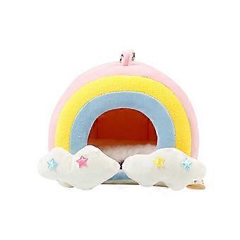 Pet Nest for Guinea Pig & Hamster, Adorable Color Blocks, Cozy Summer/Winter Small Animal Bedding House Cage Accessory