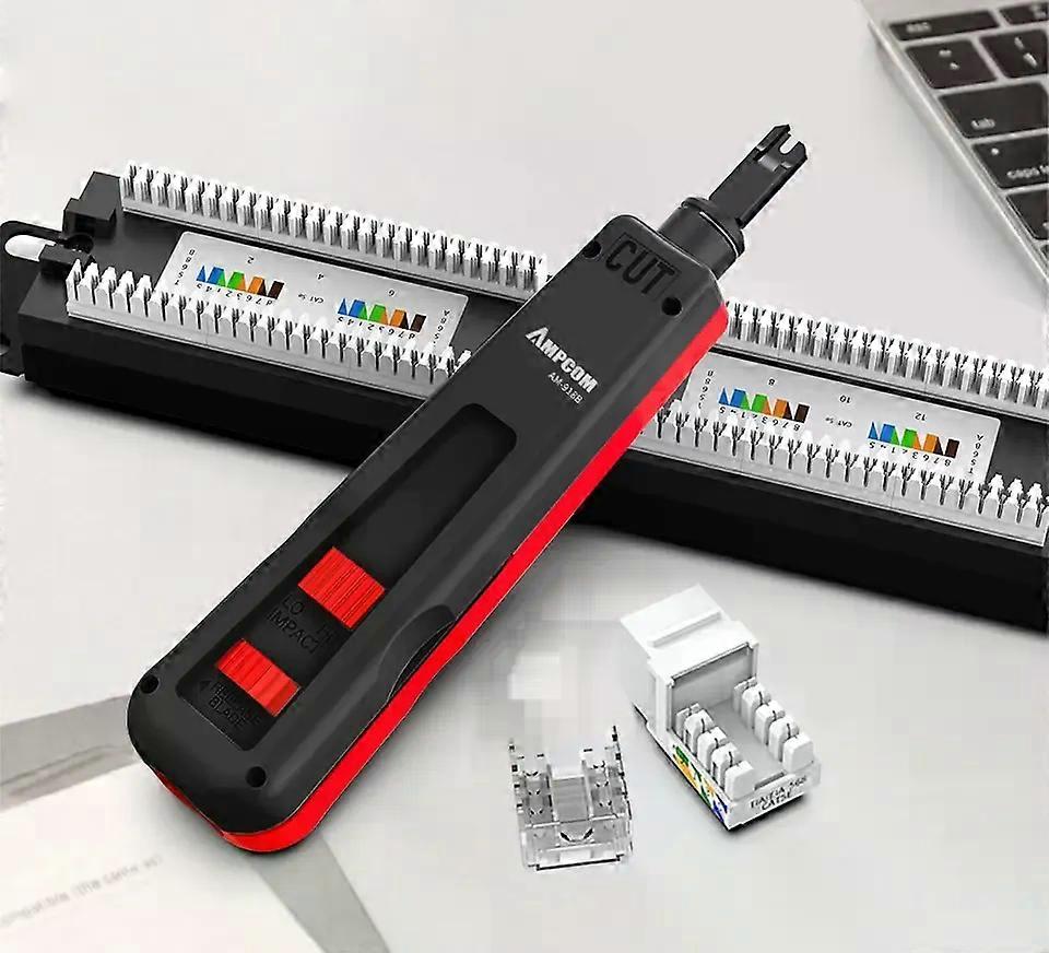 Punch Down Tool Multi-functional Impact Tool with Removable 110 IDC Two Head Blade and Cable Hooks