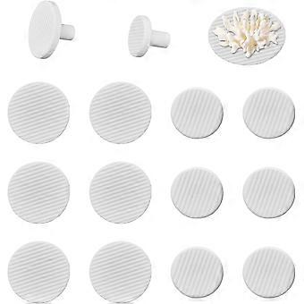 24Pcs 2Sizes Coral Frag Plate Base Porcelain Coralline Coral Frag Bases Flat Round Coral Frag Tiles for Most Aquarium Coral Fragments, White