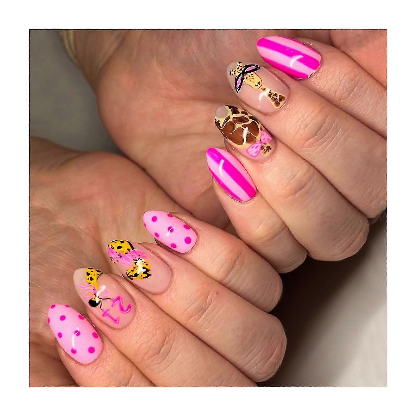 Reusable Leopard Fake Nails No UV