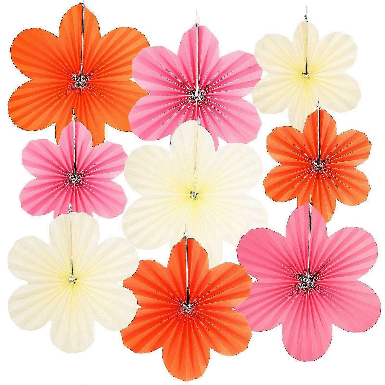 9-Piece Assorted Paper Flower Decorations