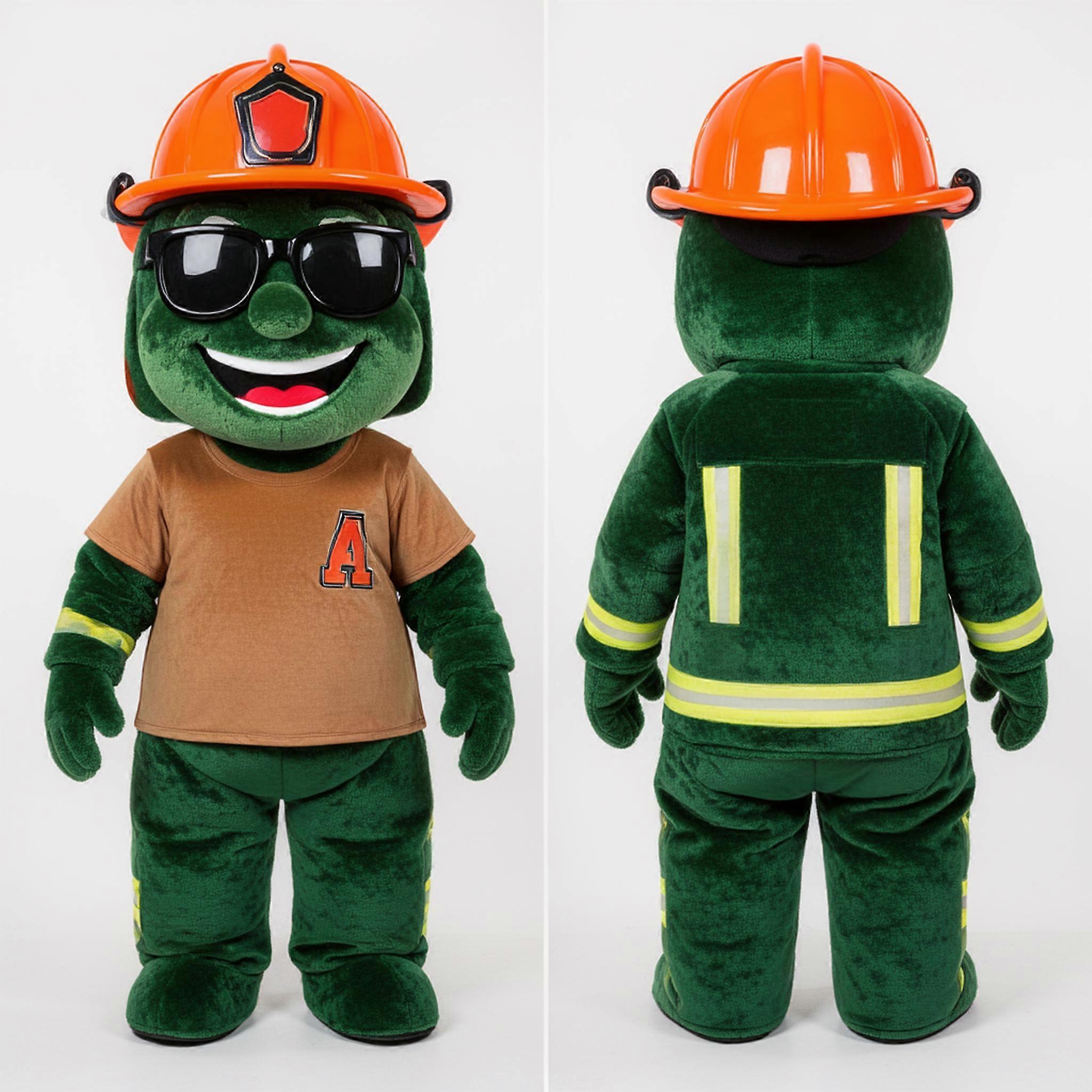 MASTICOT Forest Green Padded Fire Fighter Mascot