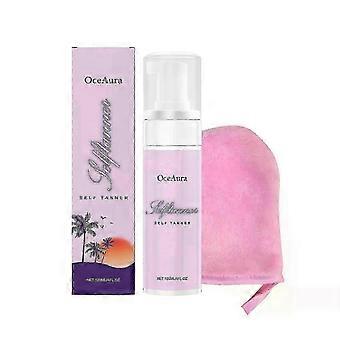Self Tanner Mousse Kit with Mitt, Sunless Tanning Foam Enriched with Shea Butter and Coconut Oil, Hydrating Streak-Free Fake Tan, 1PCS
