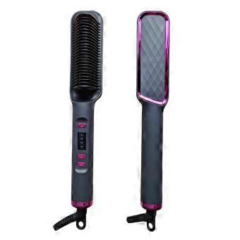 Hair Straightening Brush with 30s Quick Heating, Adjustable Temperature Display, Ionic 2 in 1 Styling Brush, Gray Australian Plug