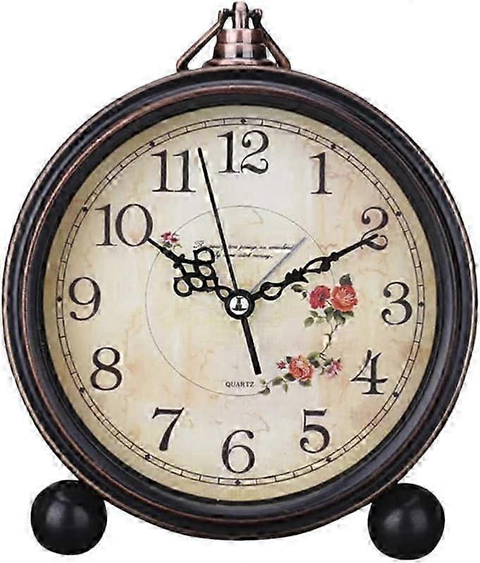 Silent Retro Gold Table Clock