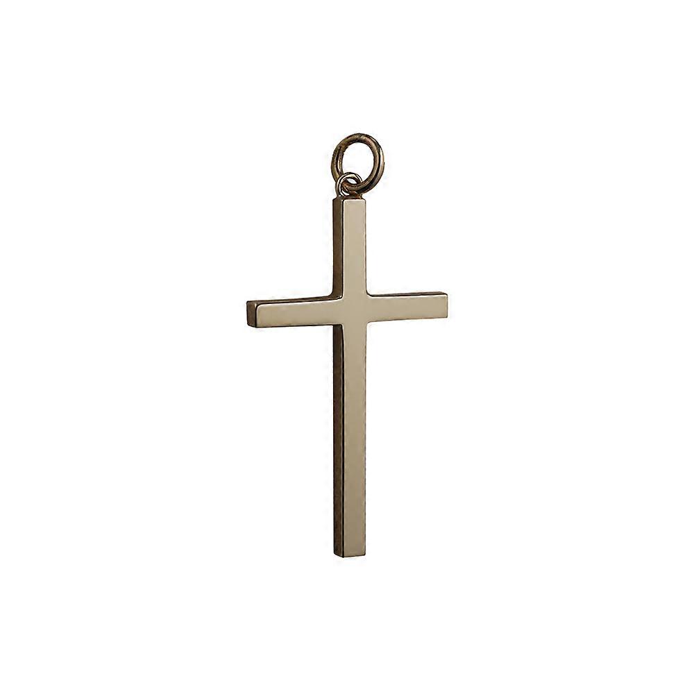 9ct Gold 40x24mm plain solid block Cross