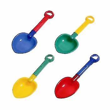 Kids Multi-color Sand Scoop Plastic Shovels For Sand & Beach (blue, Yellow/green & /red) - 4 Pack