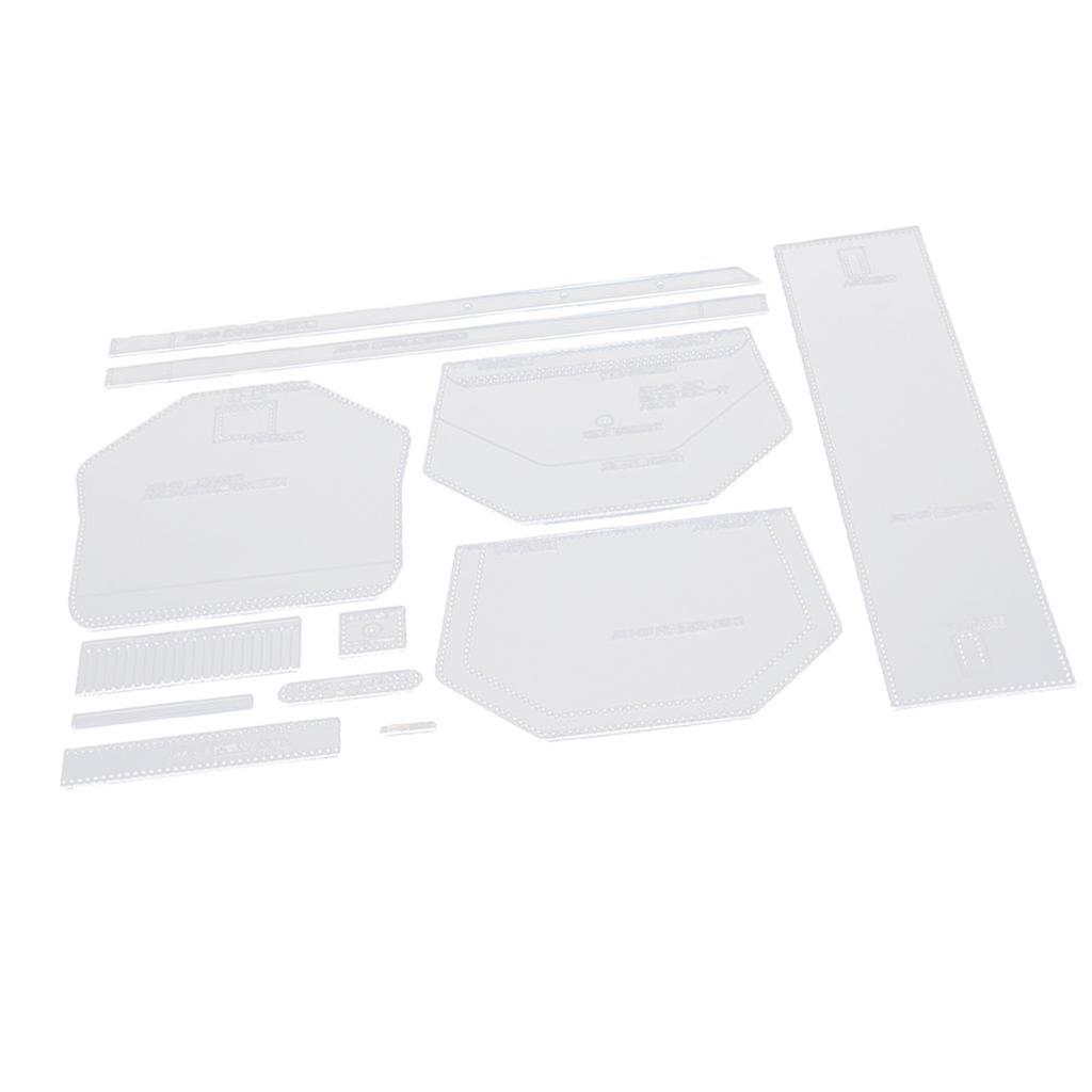 12Pcs Clear Acrylic Shoulder Bag Pattern Stencil Template Leather Craft DIY