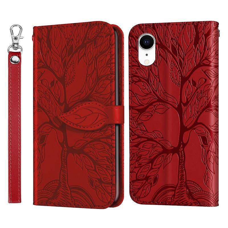 Wallet Case For iPhone XR 6.1 inchPremium PU Leather Flip Cover Life Tree