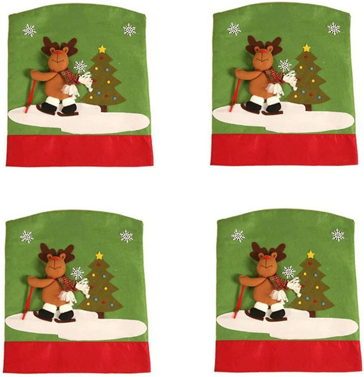 4 Pcs Christmas Chair Back Covers