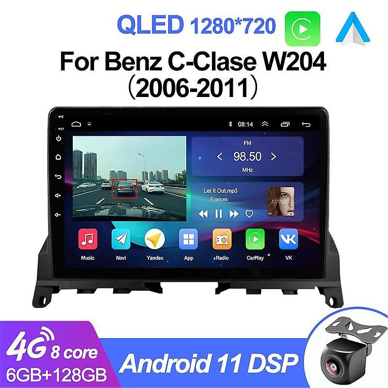 Android Radio Car Multimedia Video Player For Mercedes Benz C Class 3 W204 2006-2011 Carplay GPS