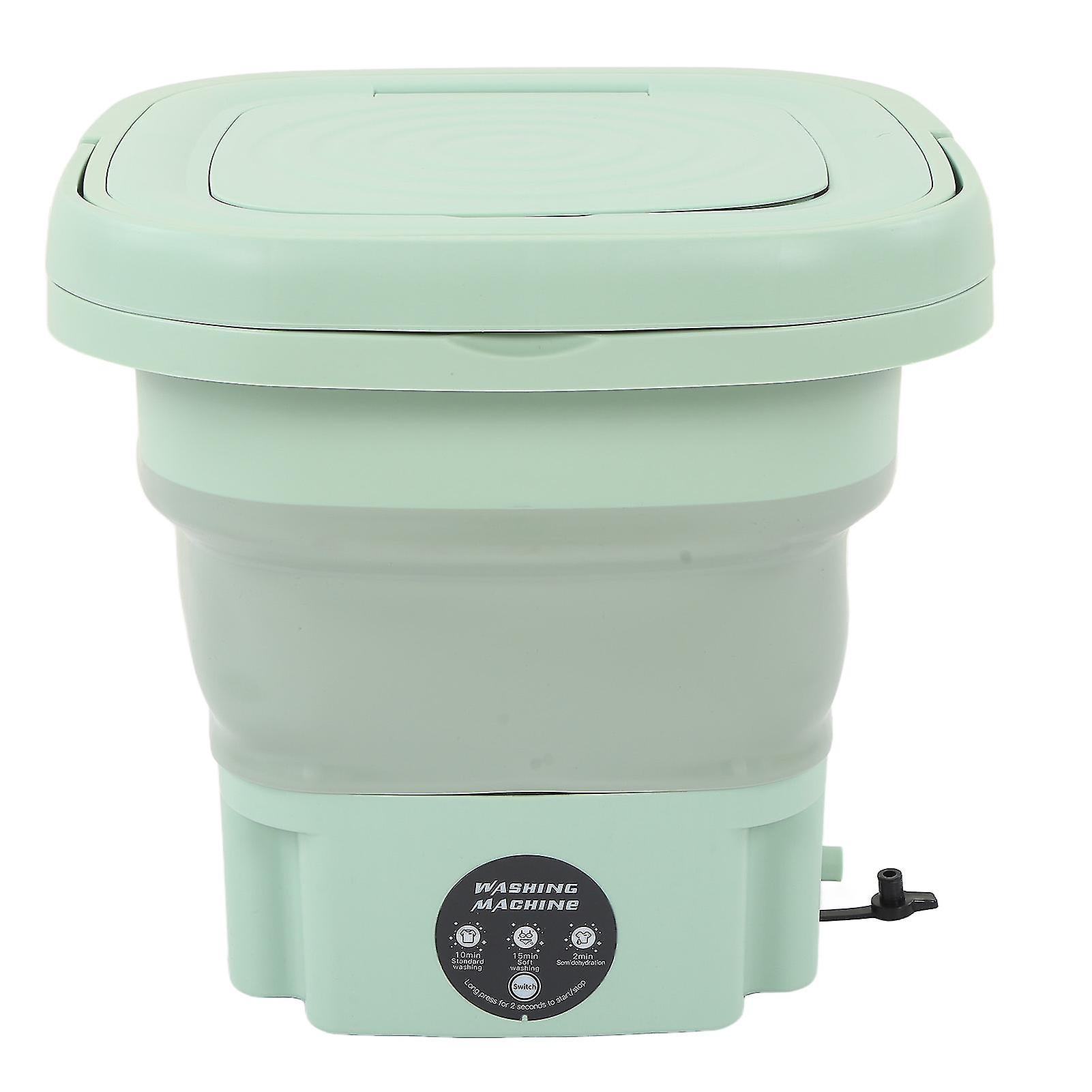 Portable Foldable Washing Machine Large Capacity Low Noise Mini Small Washer for Home 8L 100‑240V Mint Green US Plug