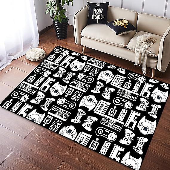 Stort spilområde Tæpper 3D Gamer Tæppe Indretning Spil Trykt stue Mat Soveværelse Controller Player Drenge Gaver Hjem Skridsikker