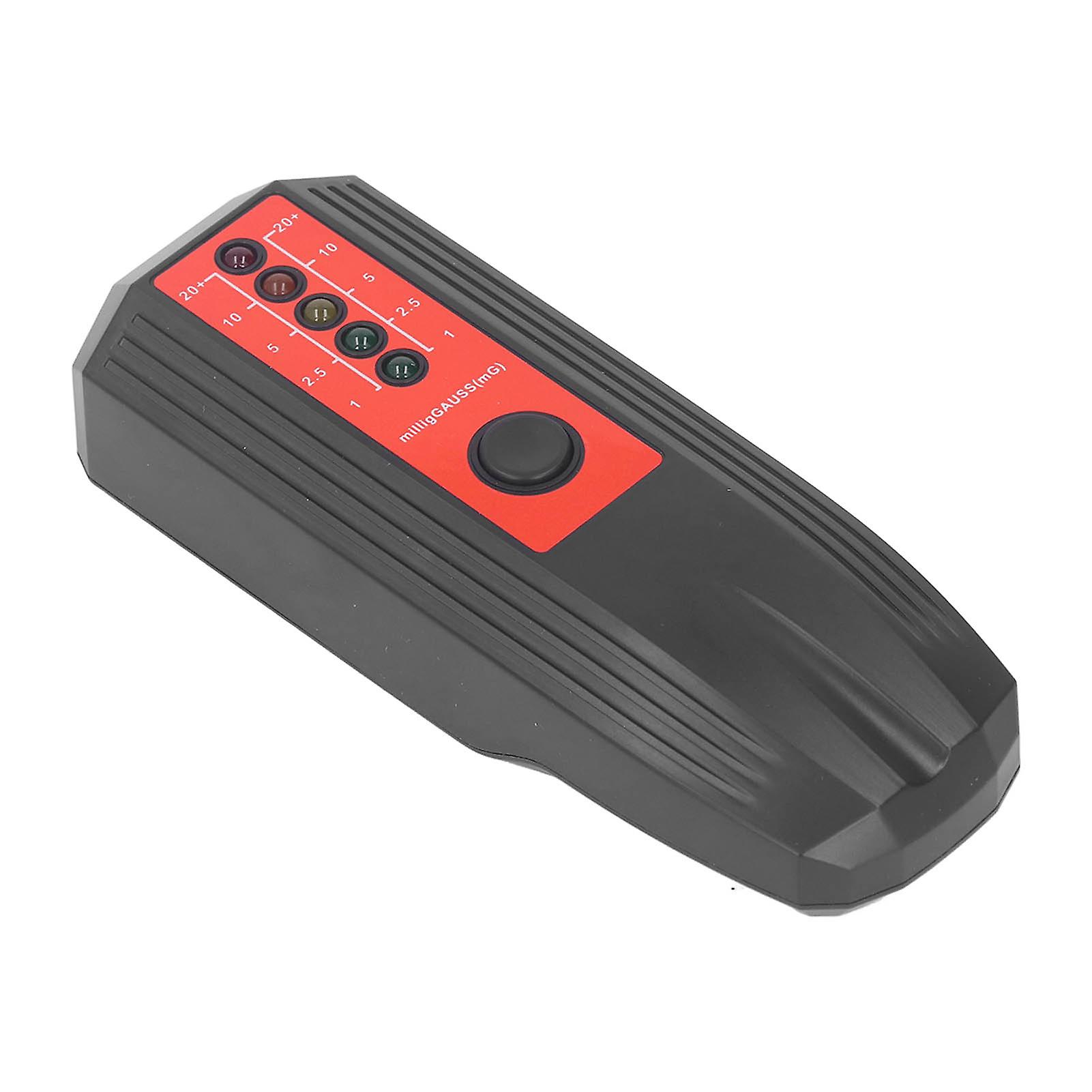 EMF Meter Magnetic Field Detector Electromagnetic Radiation Tester with 5 LED Indicator Black 