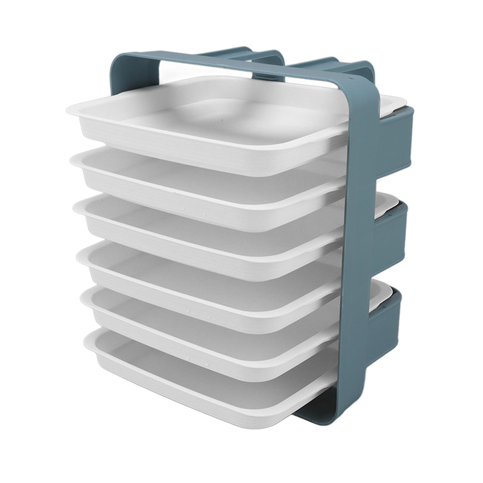 Food Platter Rectangular Side Dish Plate ABS Serving Tray with Bracket for Home Kitchen 