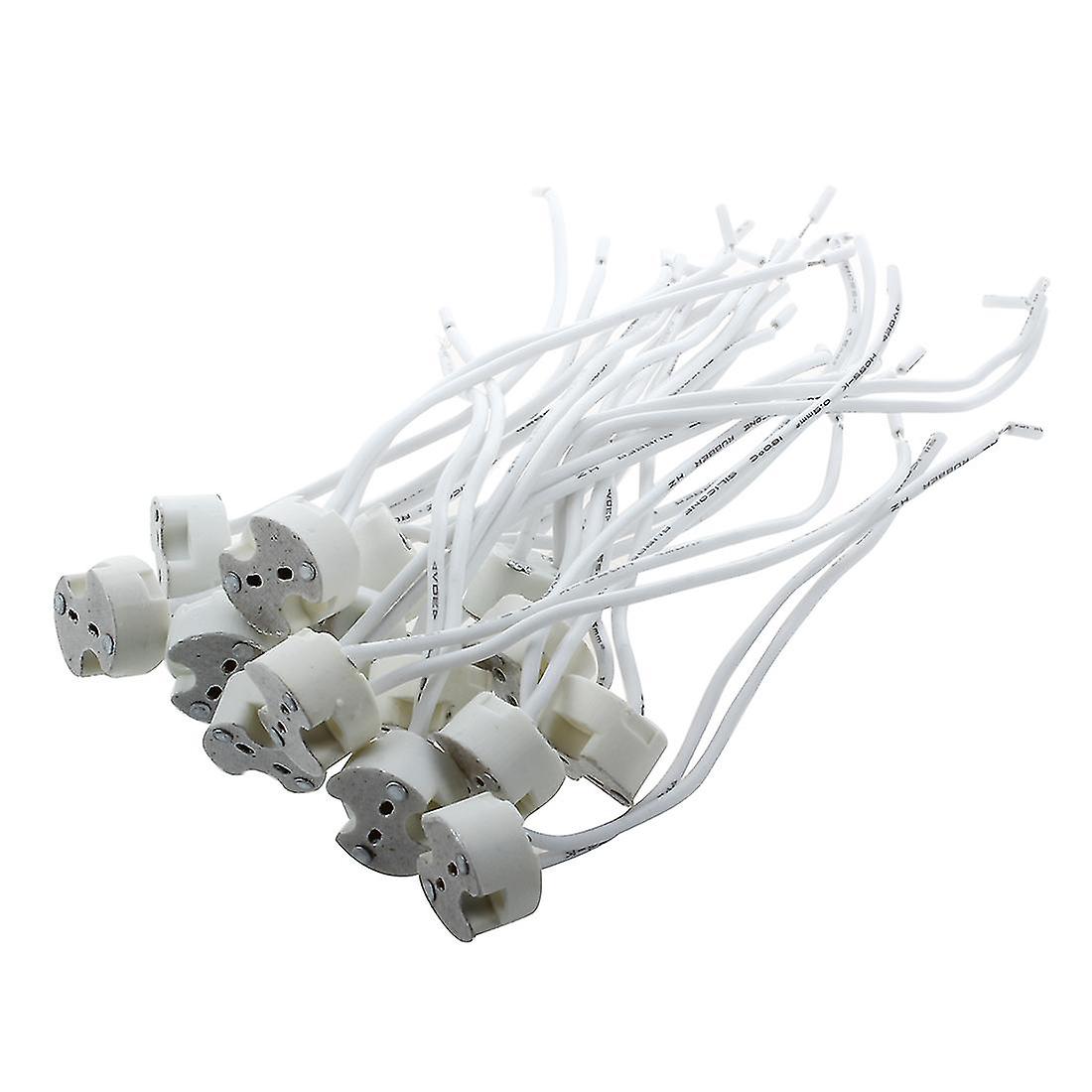15 Pcs άσπρο MR16 GU5.3 κεραμικό στήριγμα λαμπτήρων των οδηγήσεων υποδοχών βάσης-hy