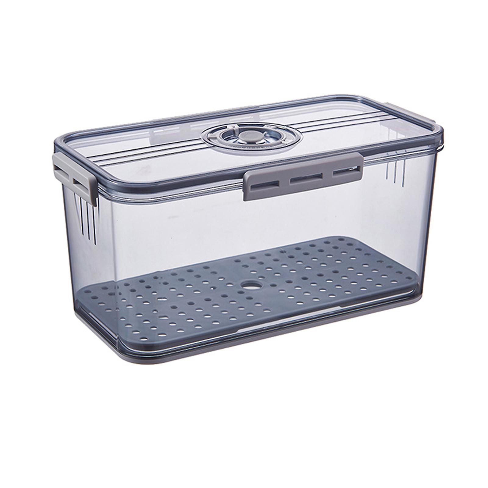 Large Sealed Storage Box with Drain Plate Multifunctional Fridges Storage Case for Eggs Fruits Food