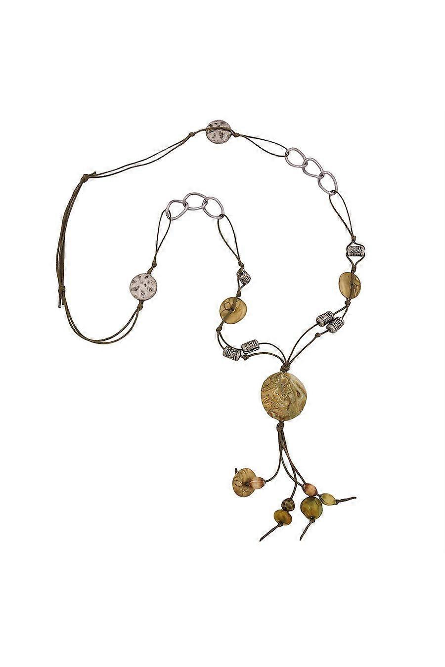 Necklace Beads Olive-green - Gl01101