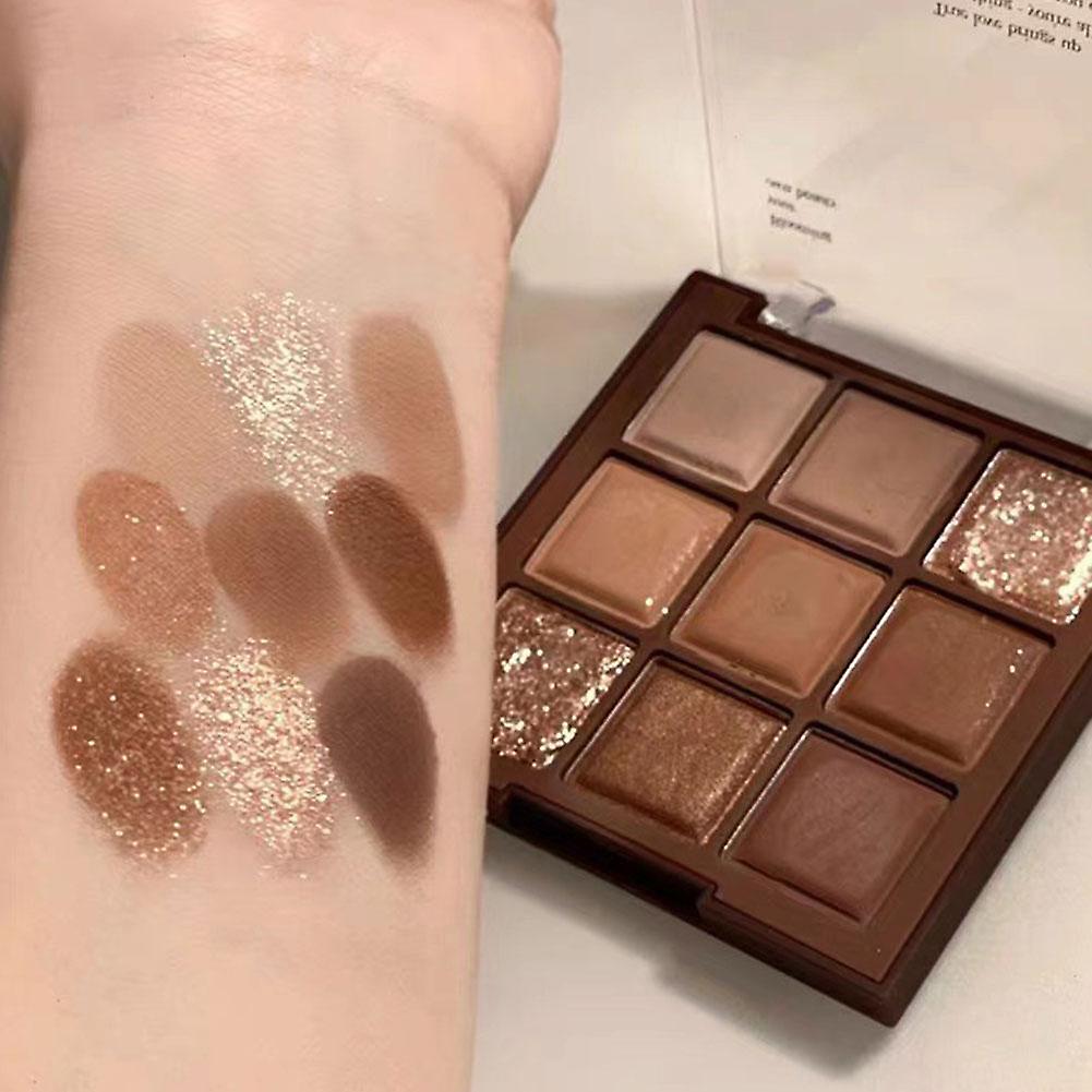 9 in 1 Chocolade oogschaduw palet draagbare make-up palet