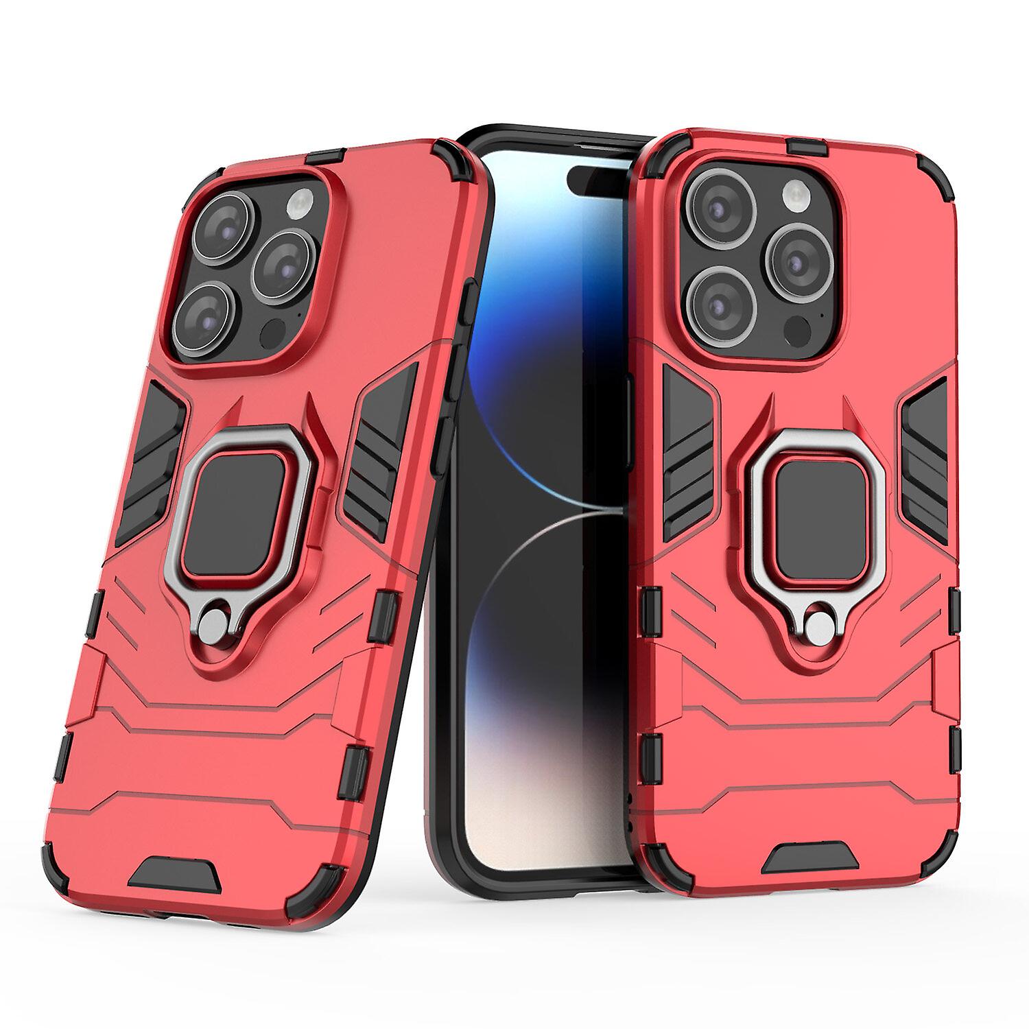 Shockproof Magnetic With Ring Stand Cover Case For iPhone 15 Pro