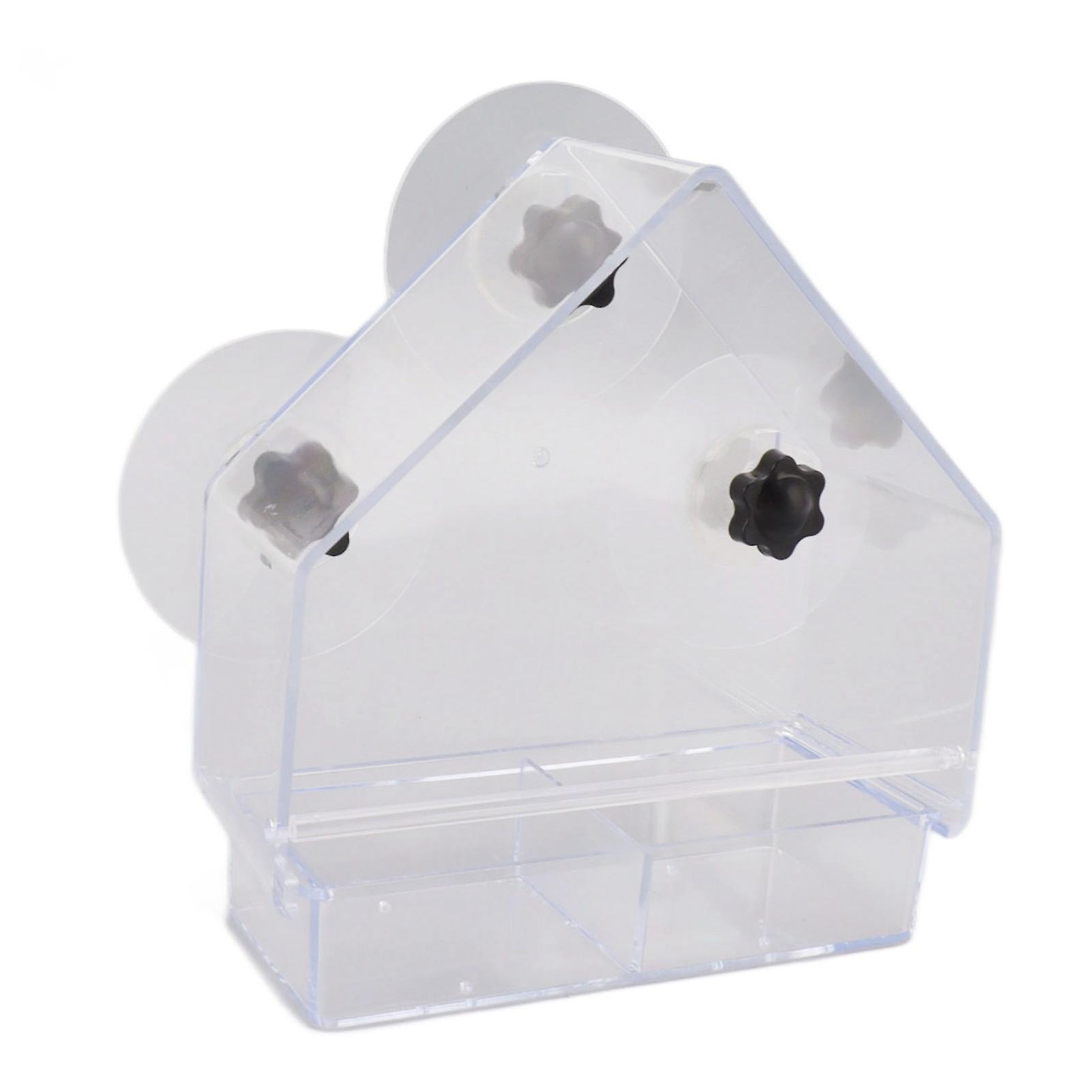 Window Bird Feeder Detachable Tray Transparent Durable Lightweight Birds Feeders with 3 Strong Suction Cups for Home