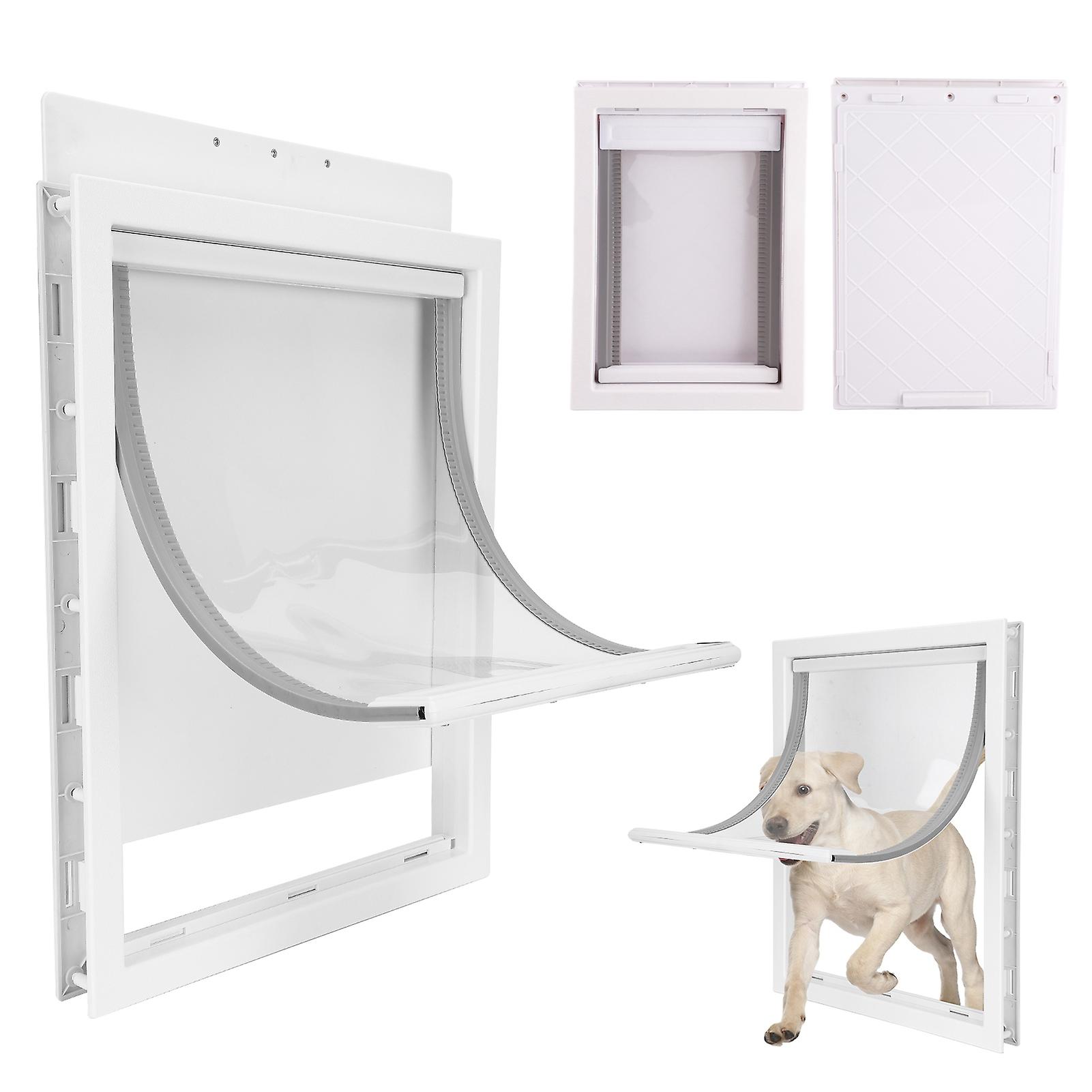 Plastic PVC Pet Door Magnet Auto Close Bothway White M Accessory