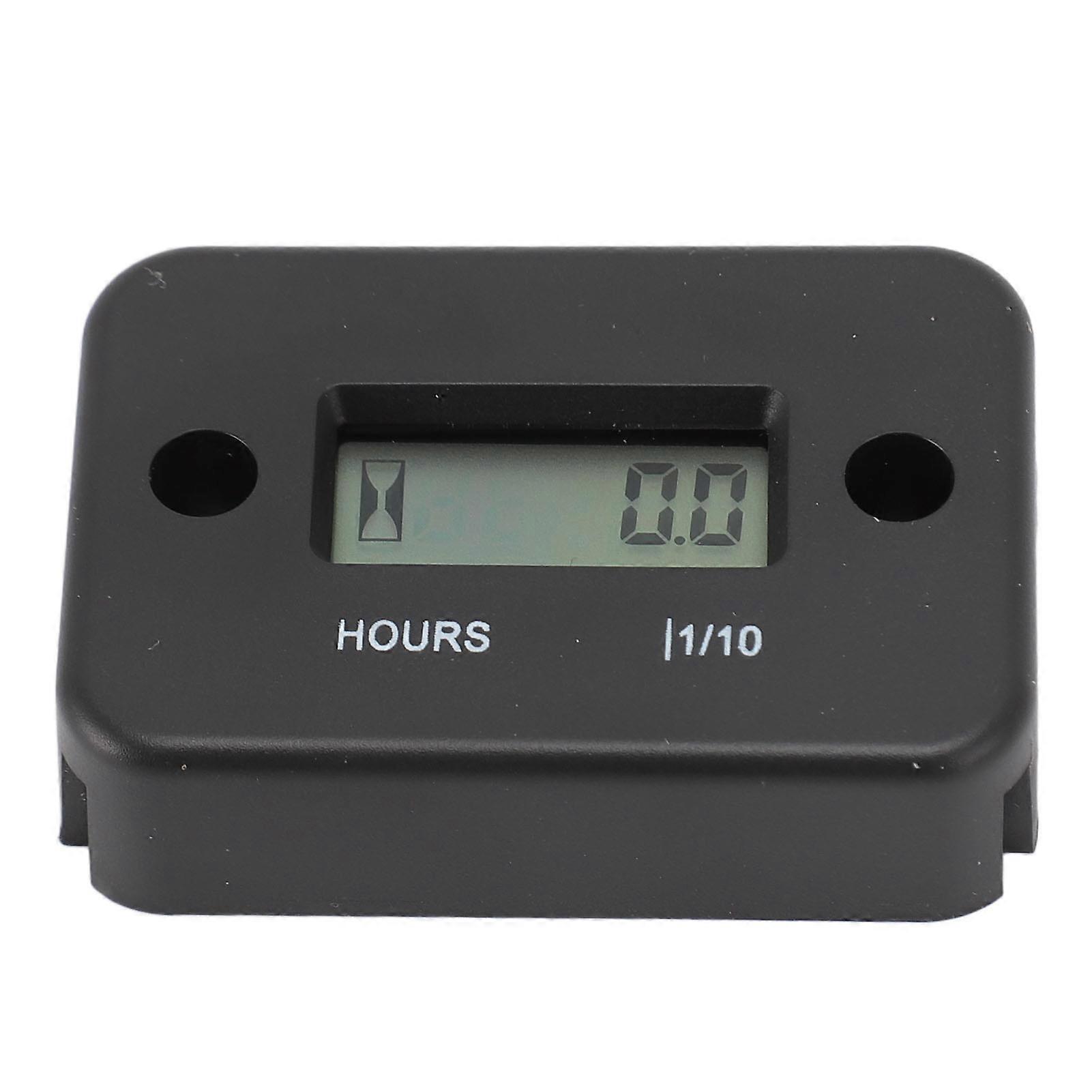 Digital Hour Meter High Accuracy LCD Display Mini Waterproof Engine Hourmeter Tachometer 