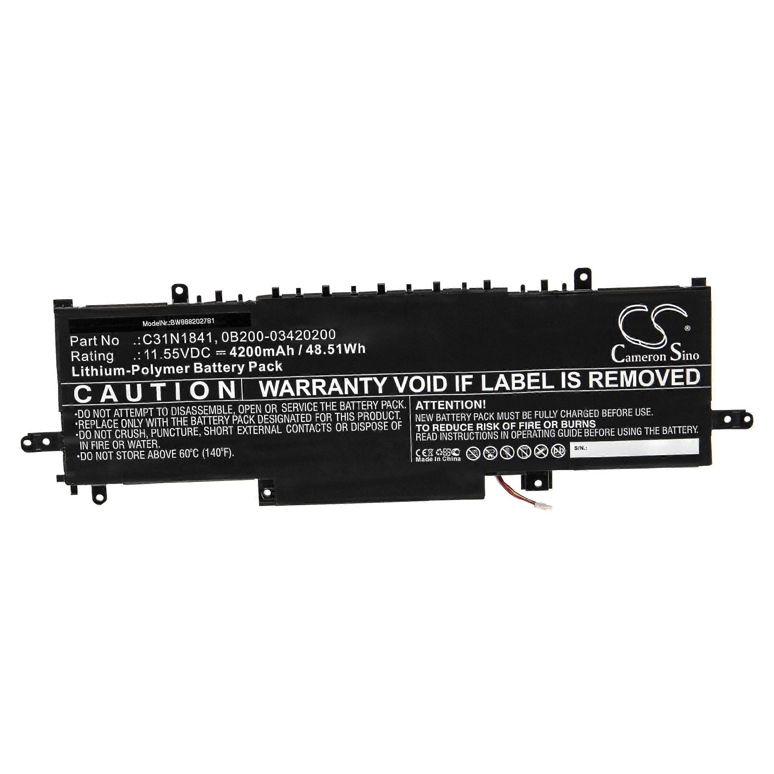 Batterie vhbw compatible avec Asus ZenBook 14 UM433DA-A5046T, 14 UM433DA-DH75, 14 UM433DA-AM062T, 14 UM433DA-NH74 Notebook (4200 mAh, 11.55 V, Li-Polymer)