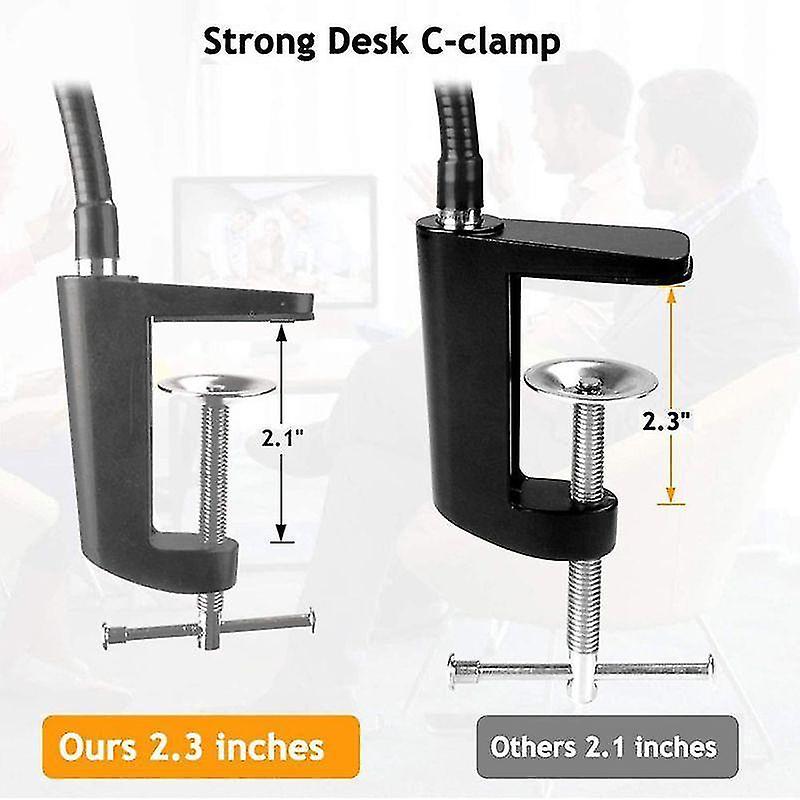 ZGEER Lampe de bureau LED, col de cygne flexible, horloge électronique