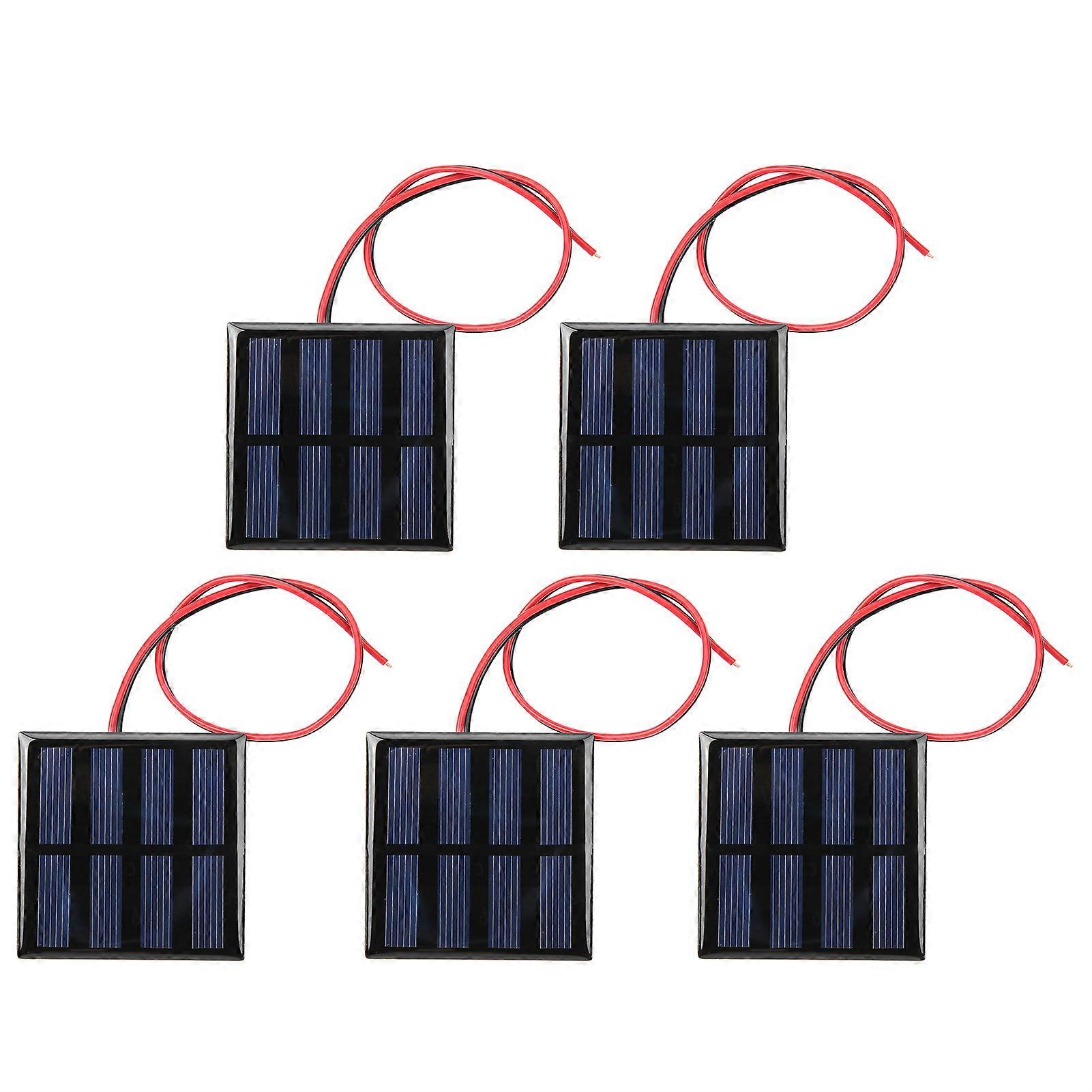 5Pcs Mini Solar Panel Power Supply Module Board with 30CM Red Black Line DC2V 150mA