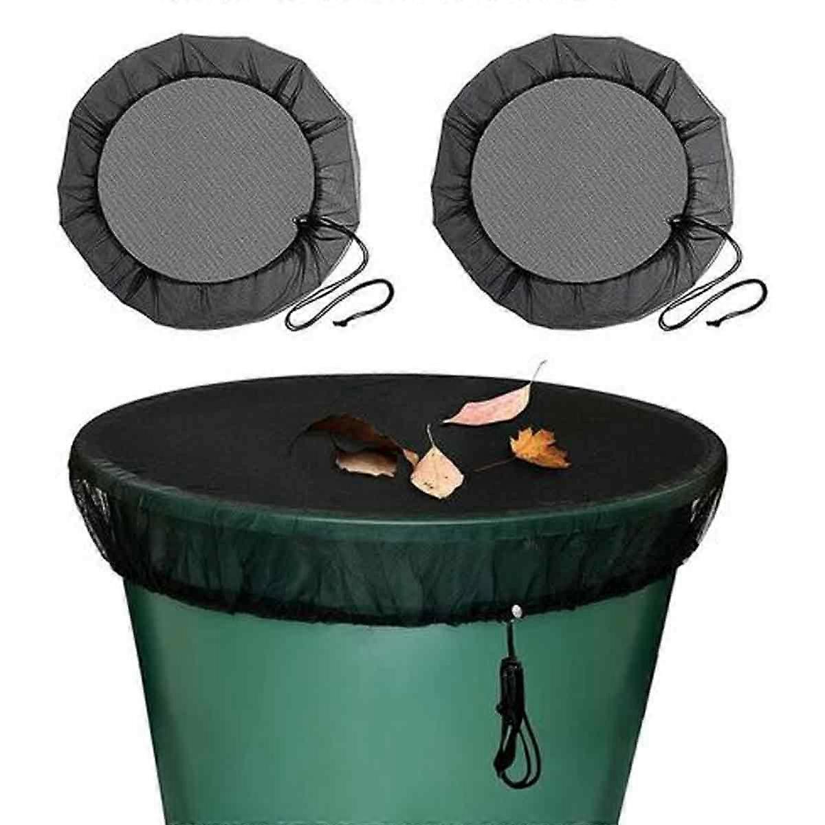 2pcs Bucket Mesh Cover Insect Screen Cover - Diameter 80cm - Black