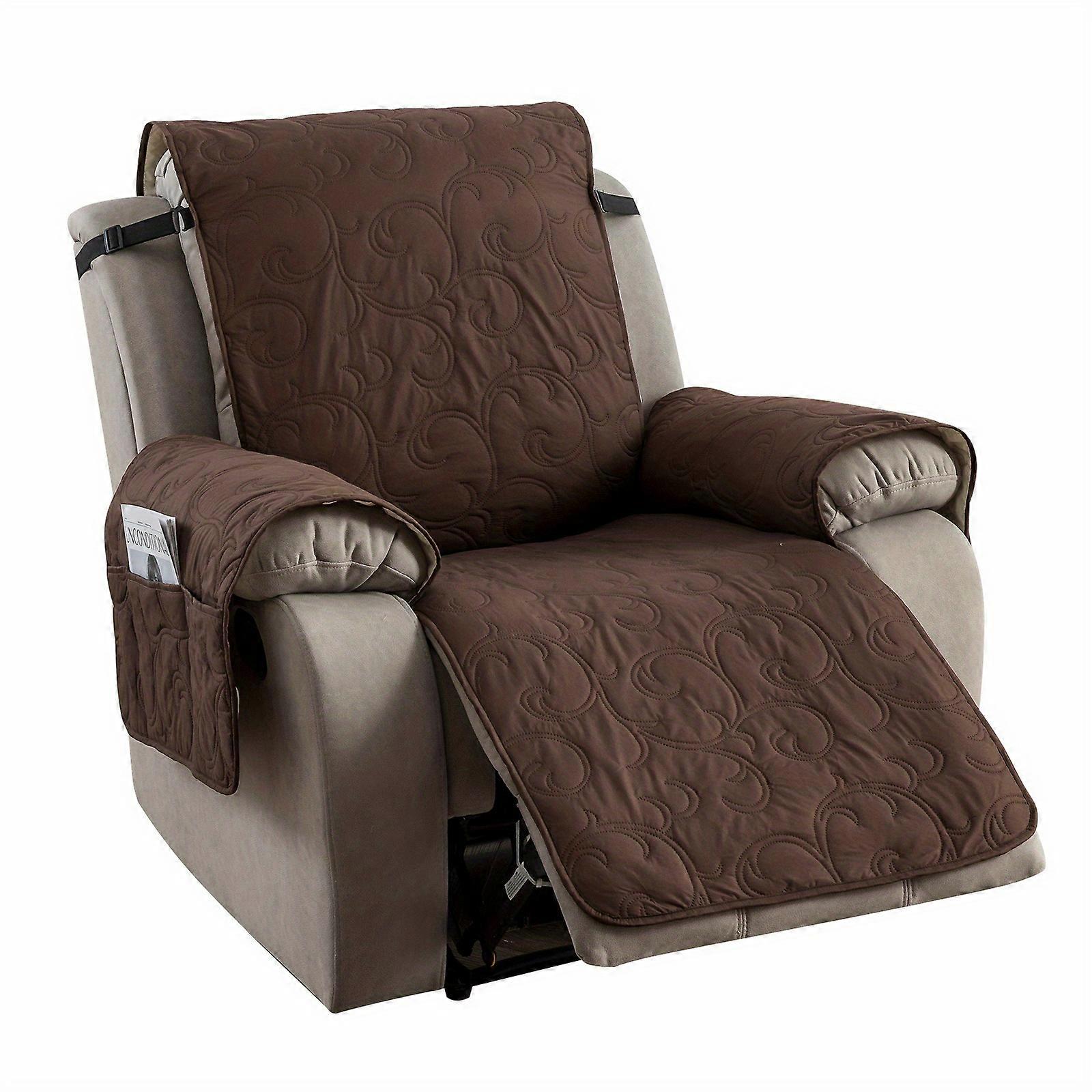 1PC Waterproof Recliner Chair Cover, Recliner Slipcovers For Reclining Chair, Non-Slip Washable Fabric Recliner Couch Cover For Living Room, Pets Prot