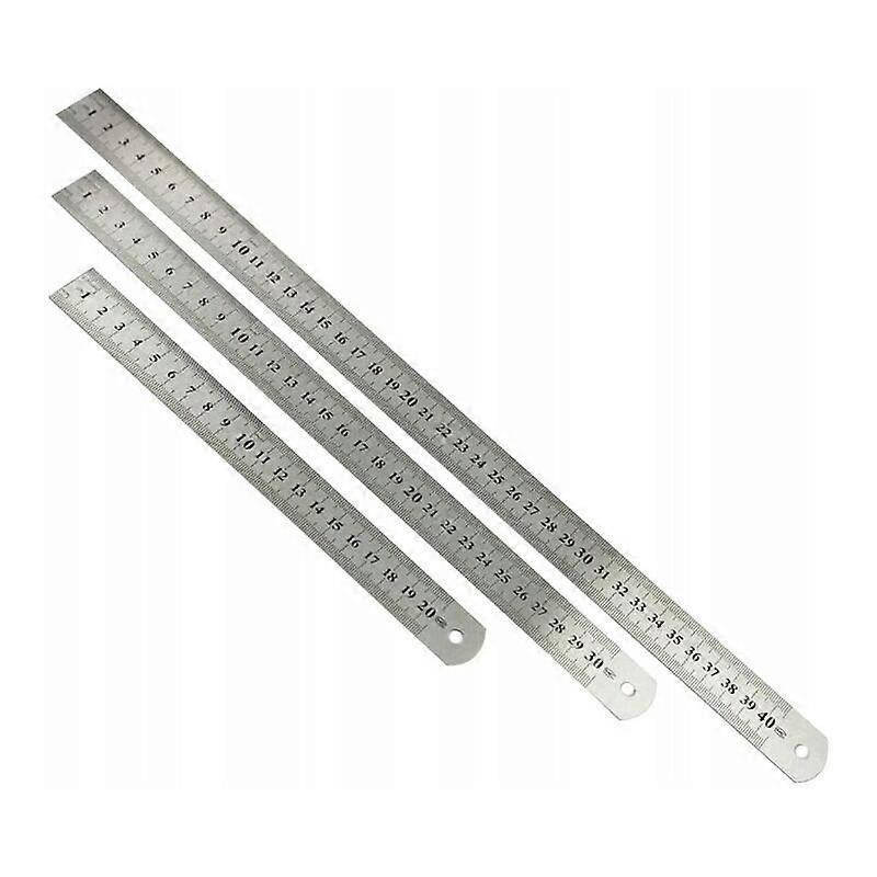 Rare stainless steel rod reverse technical drawing 3pc, 20cm 30cm 40cm