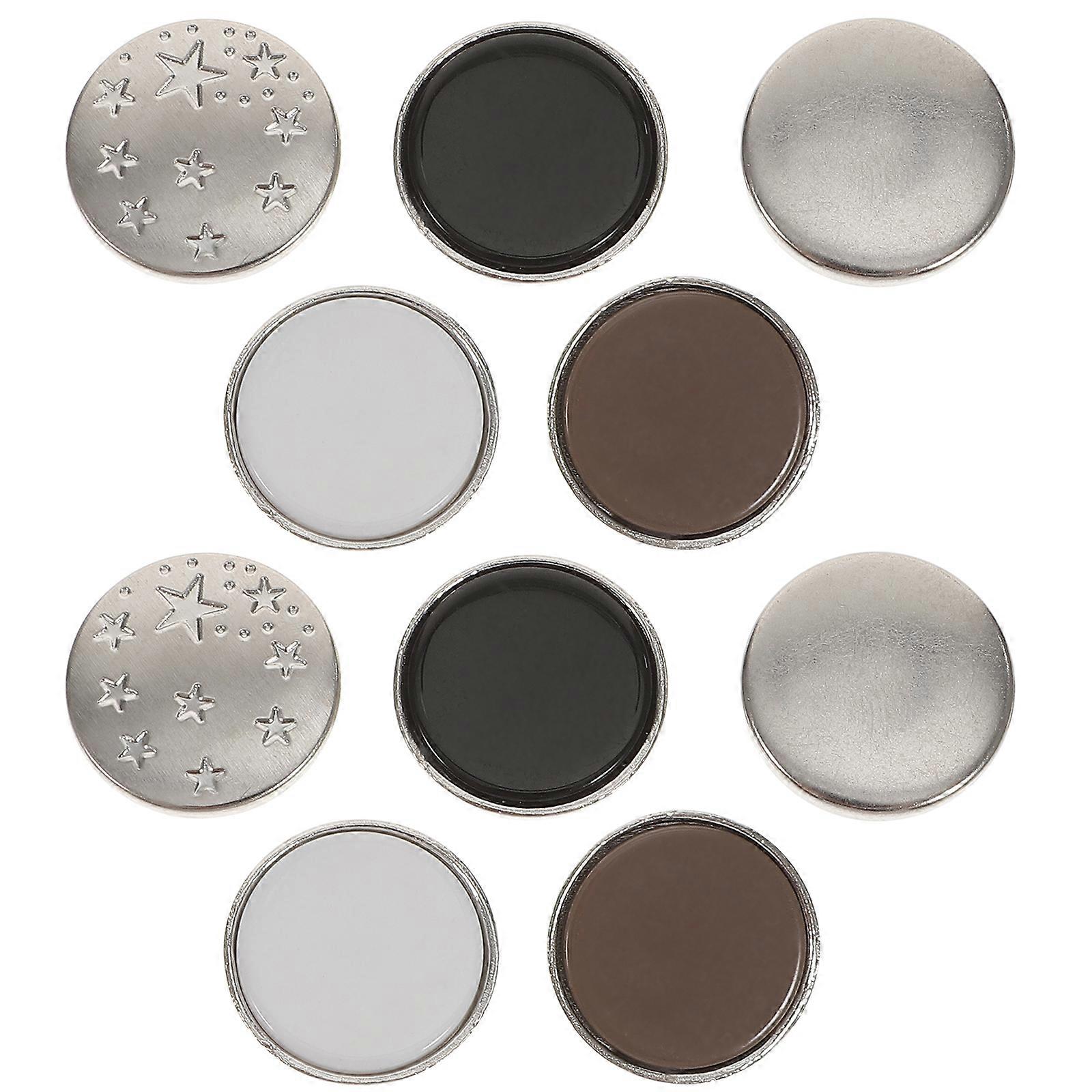 10 Pcs Coat Buttons Snap Buttons Sewing Tack Buttons Screw Snap Caps Waist Buttons Jeans