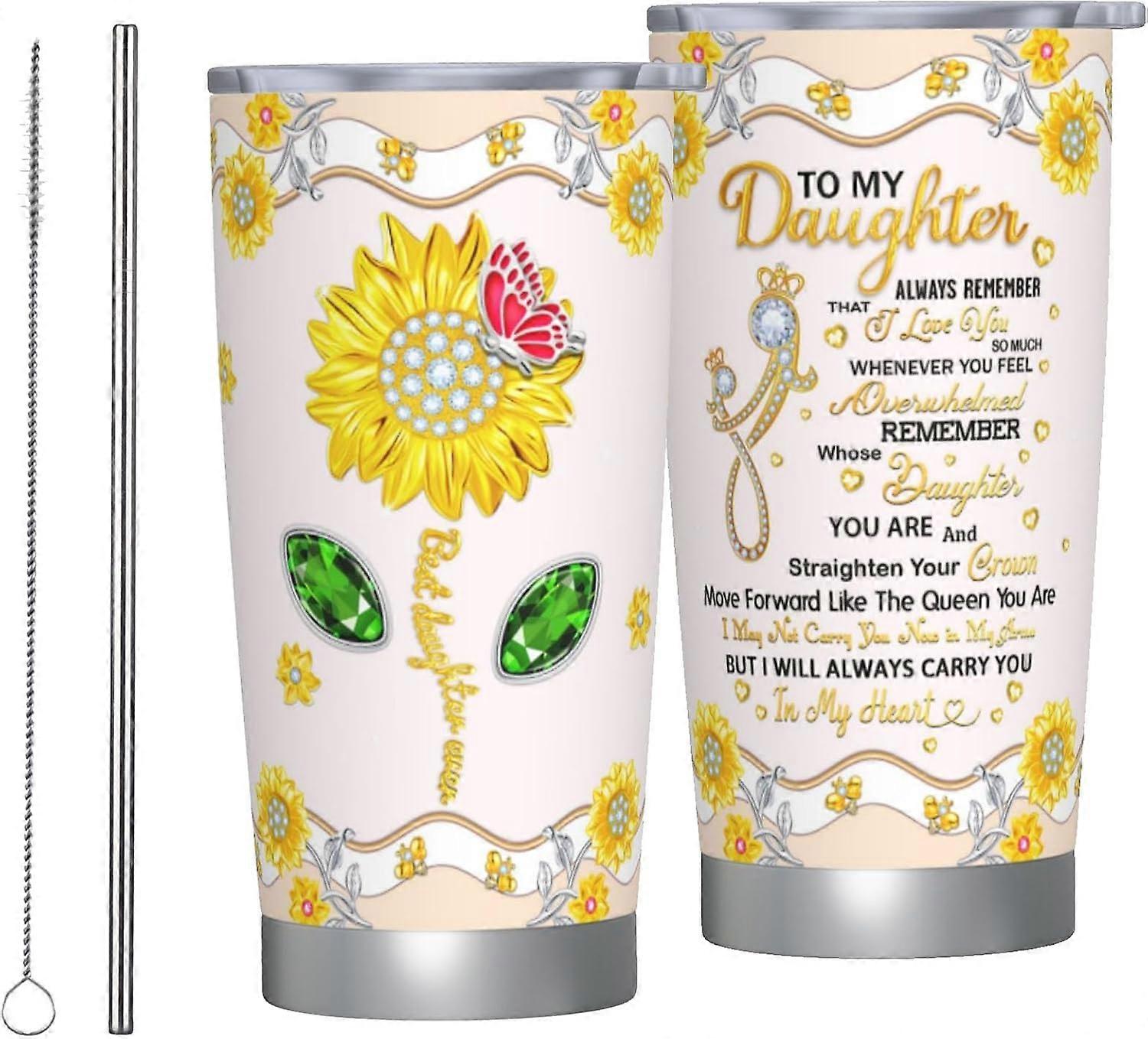 هدايا الابنة من الأم ، هدايا للابنة بهلوان من الفولاذ المقاوم للصدأ 20 أونصة ، هدايا عيد ميلاد الابنة ، هدايا الابنة ، هدايا الابنة البالغة ، الابنة 