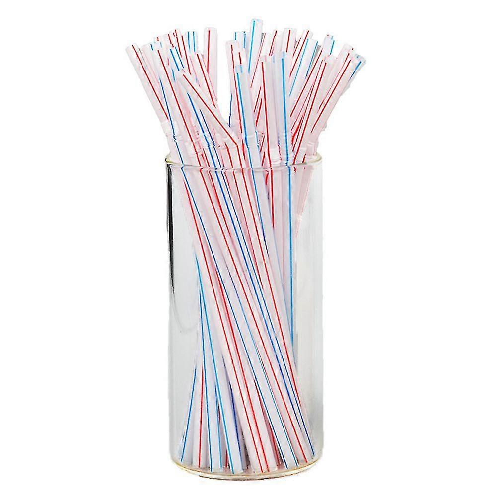 100-500pcs Plastic Drinking Straws Multi-Colored Striped Bedable Disposable