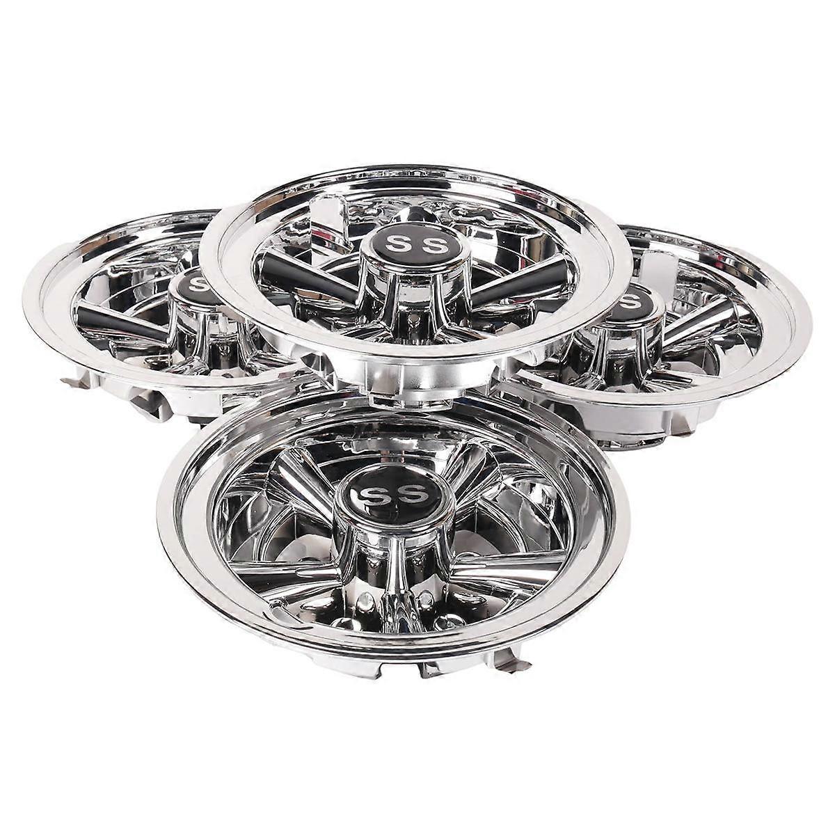 4Pcs Golf Cart Hub Cover για Club Car Hub Caps 8-ιντσών χρωμιωμένο επάργυρο Hubcaps