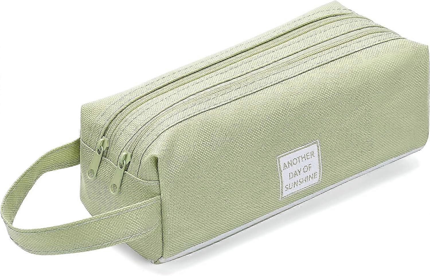 QQDD Pencil Bag Pen Case, Large Capacity Students Stationery Pouch Pencil Holder Desk Organizer with Double Zipper, Portable Pencil Pouch compatible w