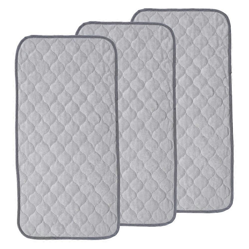 Bamboo Quilted Thicker Waterproof Changing Pad Liners, 3 Count (Gray)
